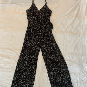 Kaileigh Jumpsuit Black w/ cream pattern